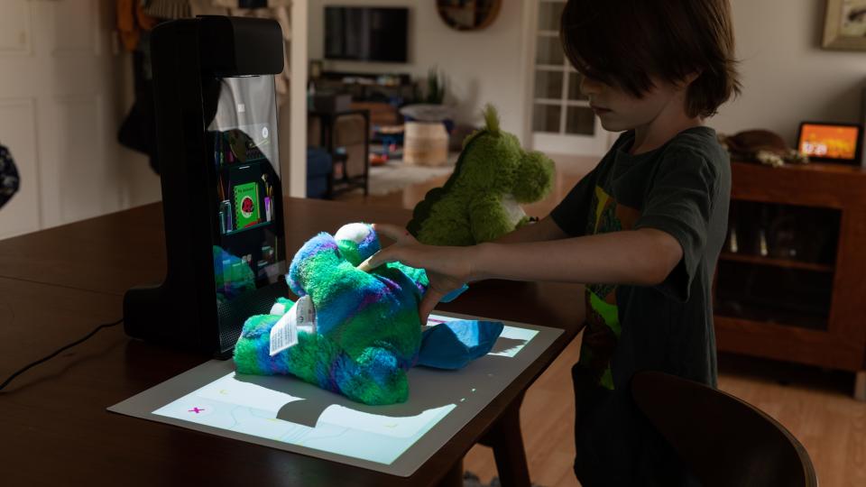 The Amazon Glow's camera features a scanning feature that lets kids incorporate toys and other objects into drawings.