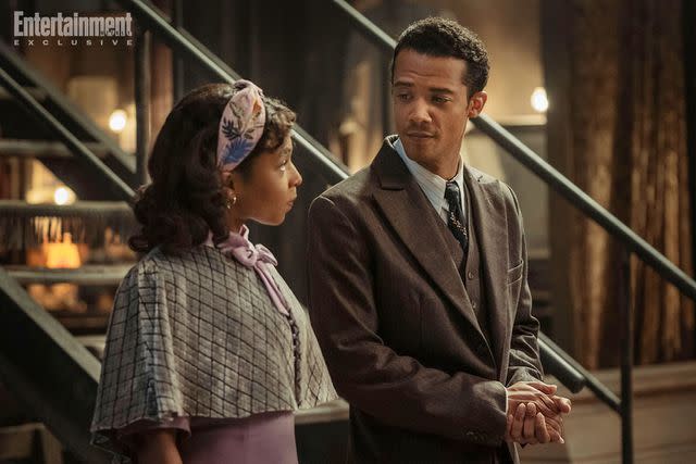 <p>Larry Horricks/AMC</p> Delainey Hayles and Jacob Anderson in "Interview with the Vampire" season 2, episode 2