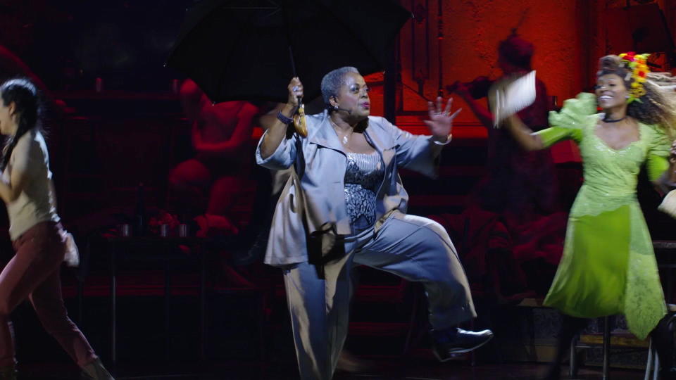 Lillias White as Hermes in the Broadway musical 