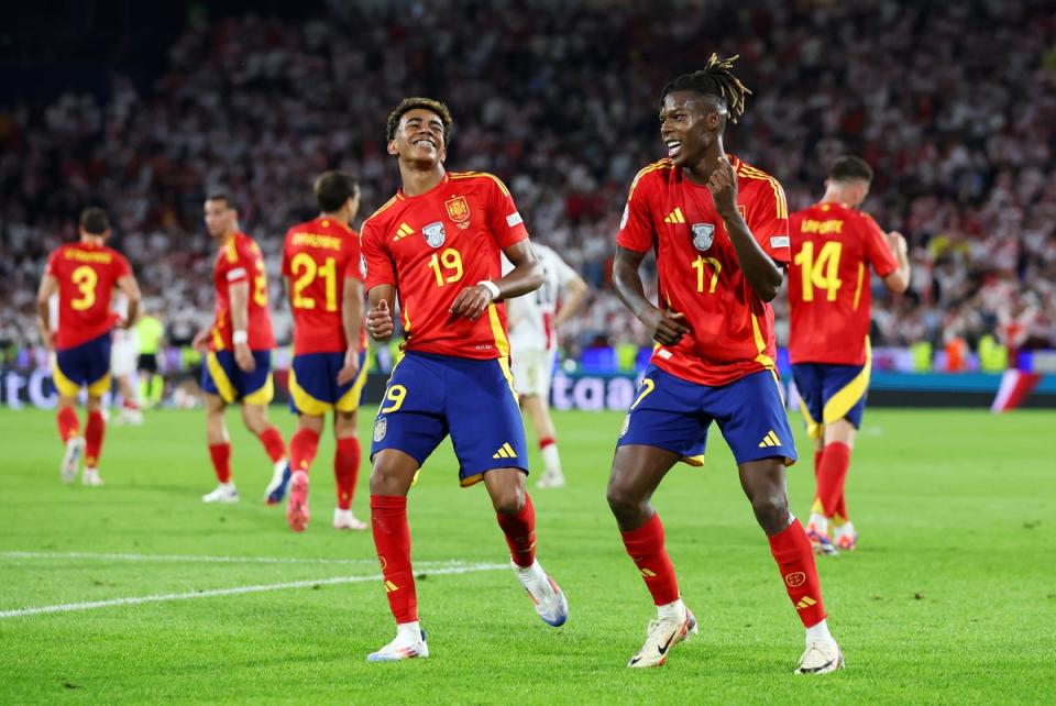 Lamine Yamal (left) and Nico Williams are key for Spain on the wings (Getty)