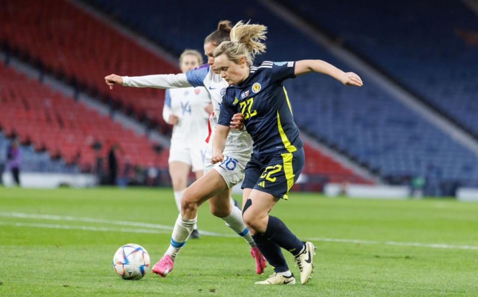 Scotland’s Erin Cuthbert in action at Hampden  (Getty Images)