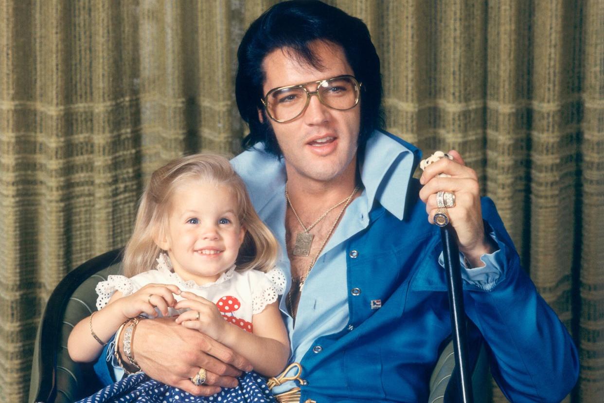American rock legend Elvis Presley with His Daughter Lisa-Marie. (Photo by Frank Carroll/Sygma via Getty Images)