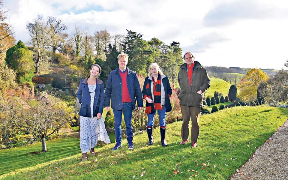 Lord and Lady Sandwich with their son Luke Montagu and daughter-in-law Julie - Jay Williams