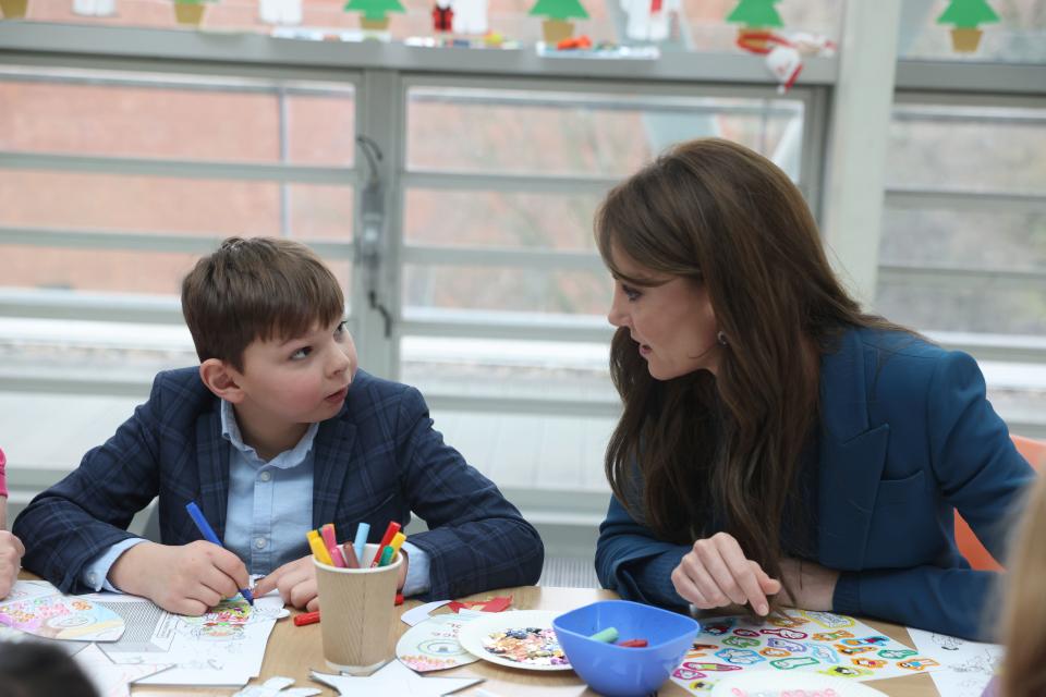 The Princess of Wales with Tony Hudgell (left) at the Evelina London Children’s Day Surgery Unit (Ian Vogler/PA) (PA Wire)