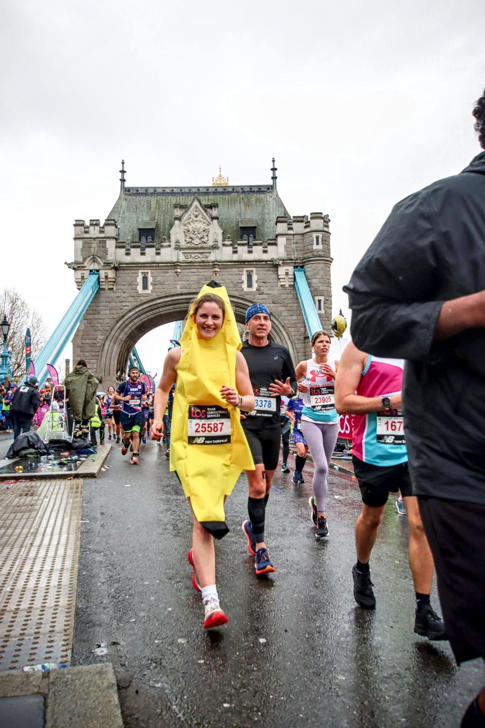 Last year Ali Walsh ran the London Marathon dressed as a banana fundraising for coeliac disease. (Supplied)