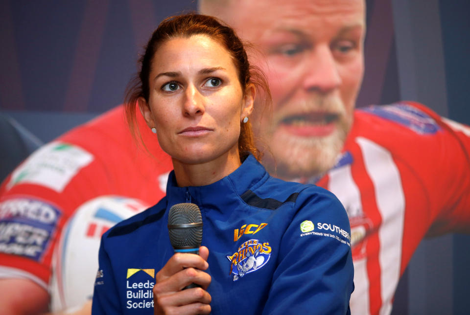 Leeds Rhinos' Courtney Hill during the press conference  Action Images/Ed Sykes