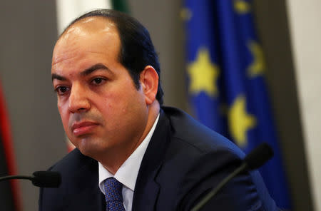 FILE PHOTO: Libyan Deputy Prime Minister Ahmed Maiteeg listens to reporter question during a news conference with Italian Interior Minister Matteo Salvini in Rome, Italy July 5, 2018. REUTERS/Tony Gentile