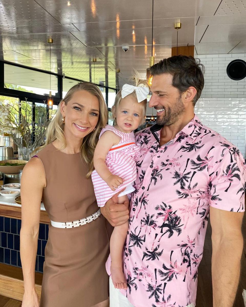 Tim Robards, Anna Heinrich and their daughter Elle.