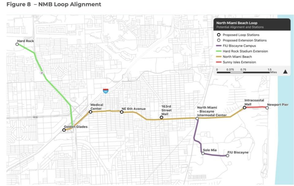 The Boring Company's proposal plans of North Miami Beach Loop line