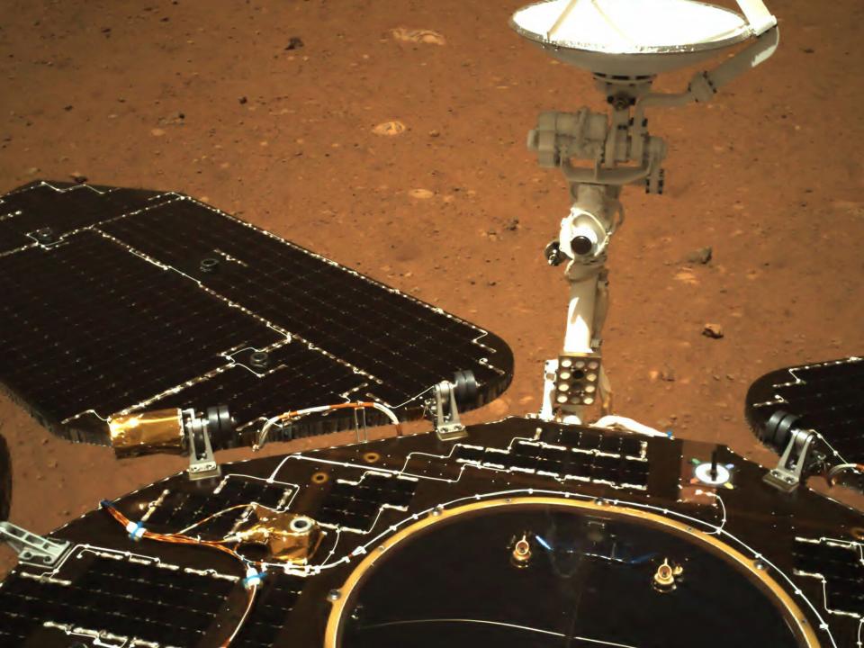 <p>China’s space agency released the first photos from Mars’s surface on 19 May</p> (CNSA via AFP/Getty)