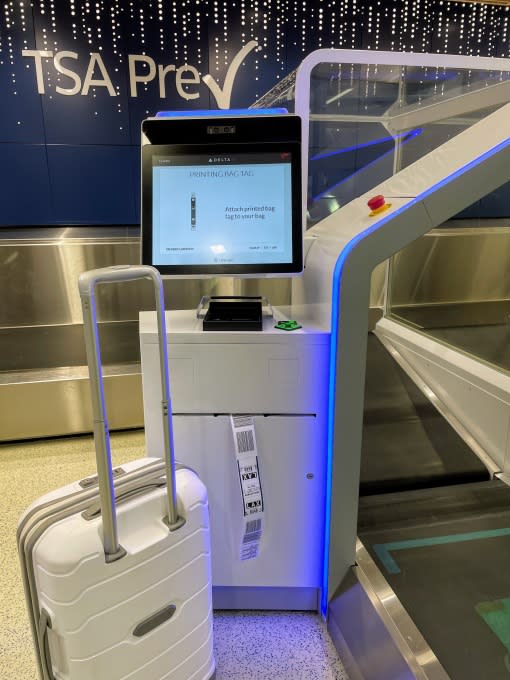 Delta facial recognition bag drop machine