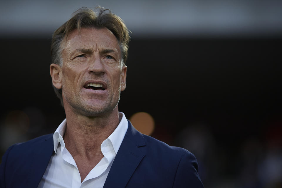 SEVILLE, SPAIN - FEBRUARY 28: Herve Renard head coach of France reacts during the UEFA Nations League Final Match between Spain and France at Estadio La Cartuja on February 28, 2024 in Seville, Spain. (Photo by Pablo Morano/MB Media/Getty Images)