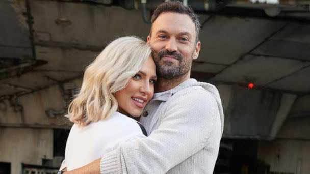 PHOTO: Sharna Burgess and Brian Austin Green pose together in Los Angeles, Sept. 30, 2021. (Christopher Willard/ABC via Getty Images, FILE)