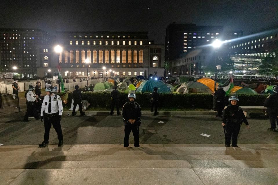 Police cleared the encampment and arrested dozens of protesters. AFP via Getty Images