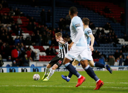 Soccer Football - FA Cup Third Round Replay - Blackburn Rovers v Newcastle United - Ewood Park, Blackburn, Britain - January 15, 2019 Newcastle United's Sean Longstaff scores their first goal REUTERS/Andrew Yates