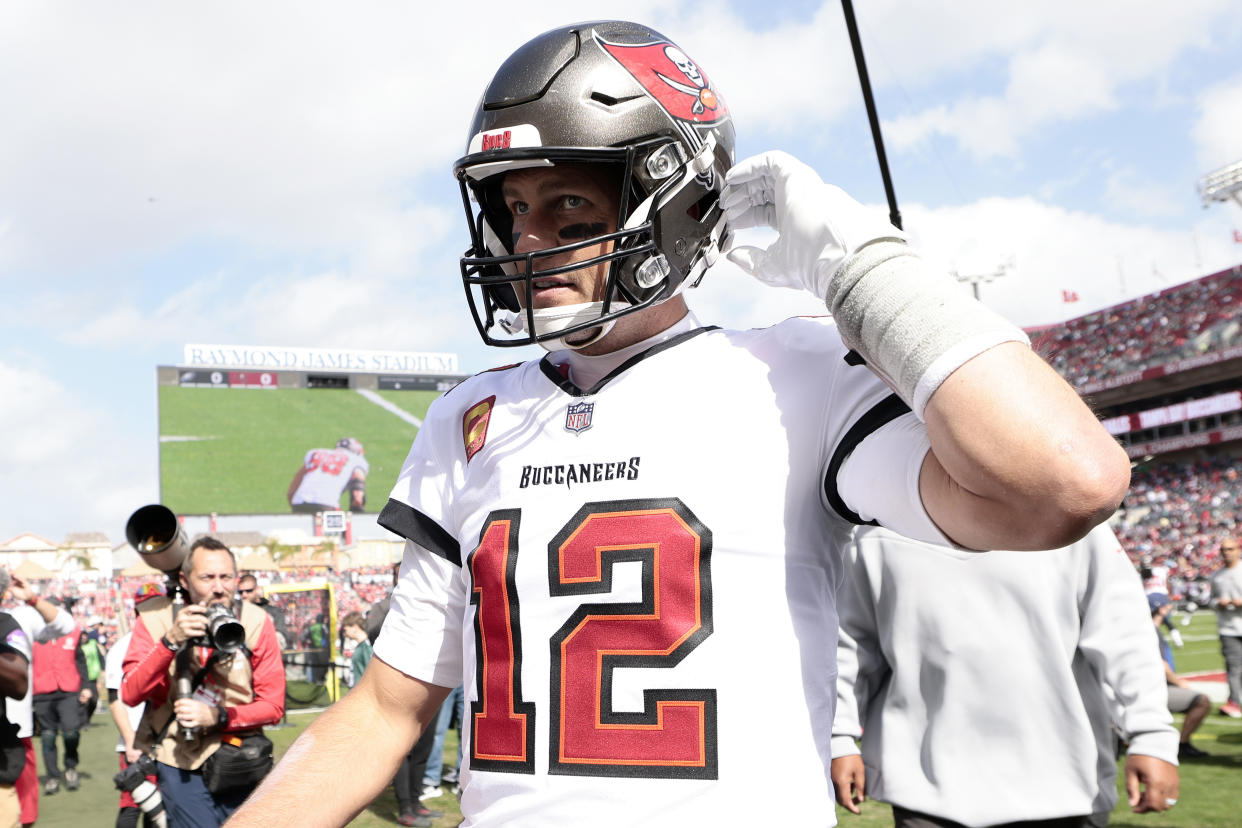 The Tampa Bay Buccaneers may fall off the prime time map now that Tom Brady has retired, but an NFL-wide ratings dip isn't likely because of it, according to experts.  (Photo by Douglas P. DeFelice/Getty Images)