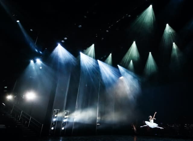 A ballerina during a dress rehearsal at Leeds Playhouse