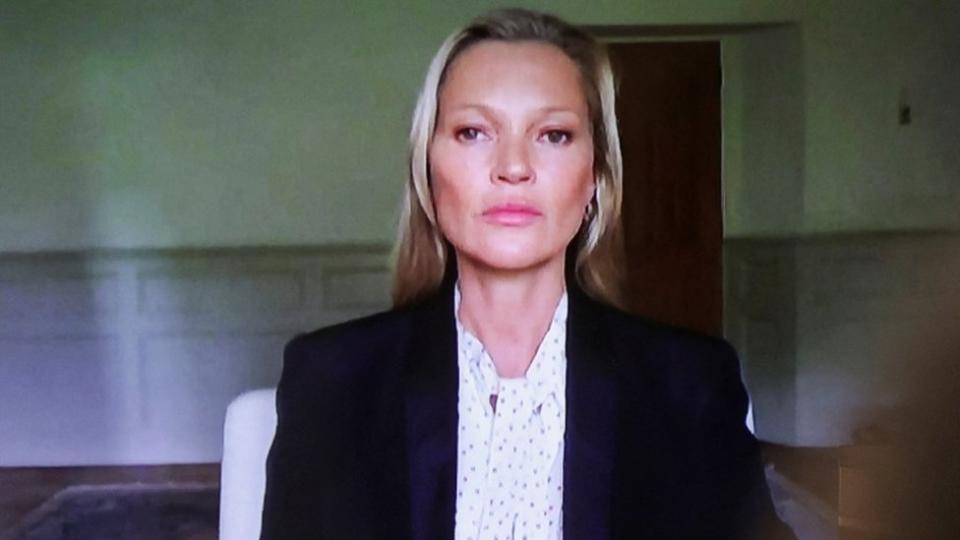 Kate Moss rinde testimonio via un enlace de video en el juicio de difamación de Johnny Depp contra su exesposa Amber Heard.