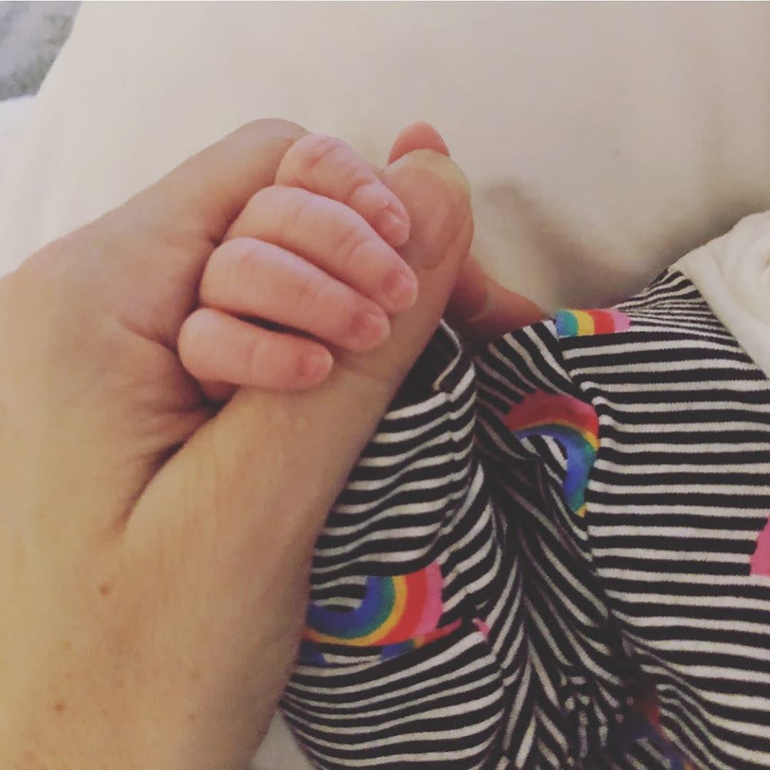 Natalie Imbruglia share a first snap of baby son Max's hand (Credit: Natalie Imbruglia/Instagram)