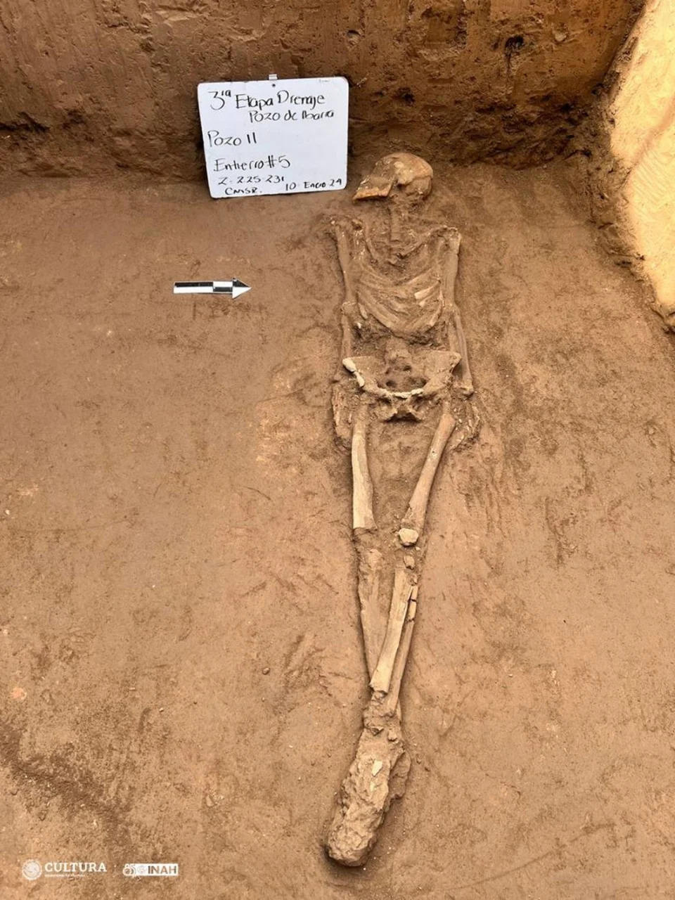 Artifacts in the burial indicate that it dates to between 500 A.D. and 850 A.D., archaeologists said.