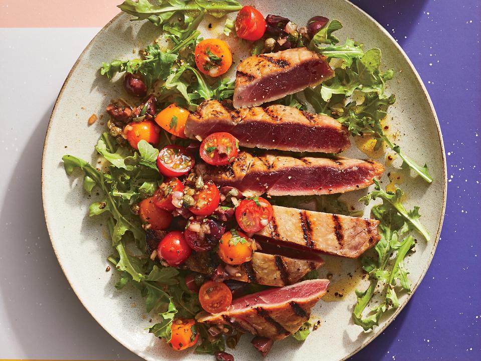 Grilled Tuna With Tapenade Salsa