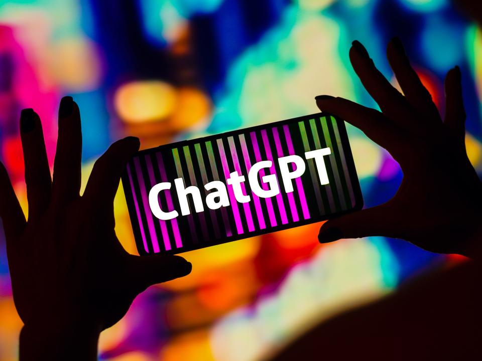 In this photo illustration, the ChatGPT (OpenAI) logo is displayed on a smartphone screen.