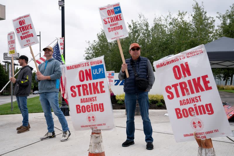 FILE PHOTO: Boeing's Washington state factory strike in Renton