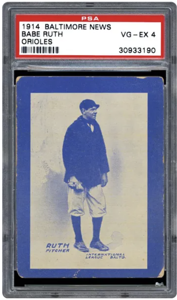 An image of a rare Babe Ruth card.