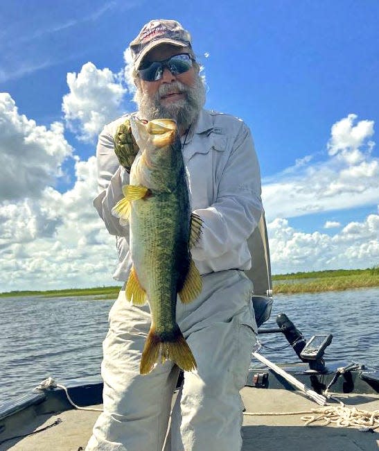 Randy Bewley of Frostproof caught this decent-size largemouth bass on a live shiner while fishing at Crooked Lake recently.