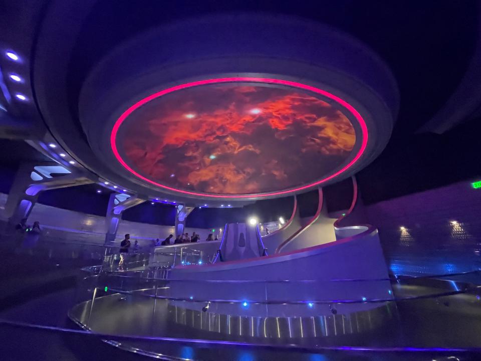 immersive queue area for guardians of the galaxy cosmic rewind at epcot