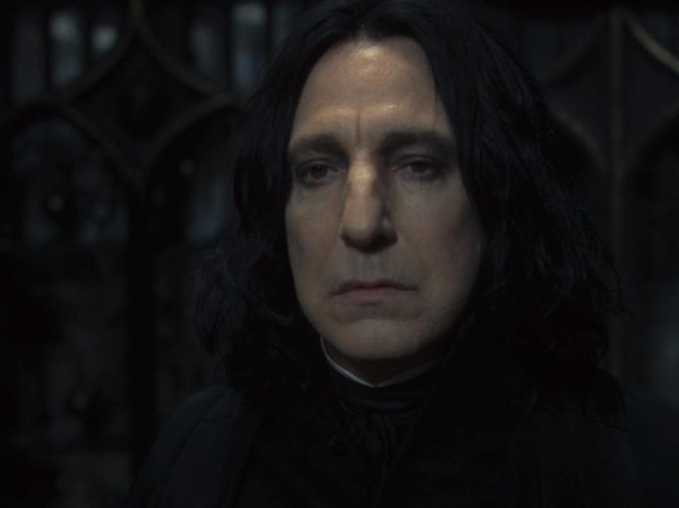 alan rickman as severus snape in harry potter and the deathly hallows part 2