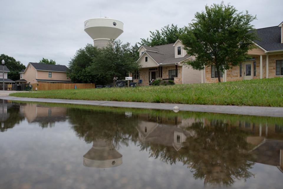 Homes in a college neighborhood off Park Place in College Station, Texas, on April 23, 2024.