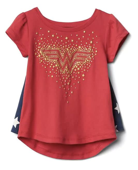 $24,<a href="http://www.gap.com/browse/product.do?pid=732253012&amp;vid=1&amp;locale=en_US&amp;kwid=1&amp;sem=false&amp;sdkw=babygap-124-wonder-woman-graphic-cape-tee-P732253&amp;sdReferer=http%3A%2F%2Fwww.gap.com%2Fproducts%2Fgap-x-wonder-woman-collection-C1072174.jsp" target="_blank"> here</a>