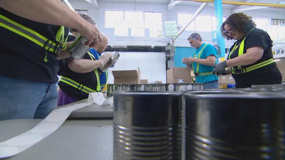 In Toronto, Daily Bread Food Bank reported a 63 per cent year-over-year increase in use between July 2022 and June 2023. (Pelin Sidki/CBC)