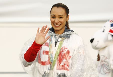 Britain Olympics - Team GB Homecoming Parade - Manchester - 17/10/16 Jessica Ennis-Hill of Britain of Britain on stage Action Images via Reuters / Craig Brough