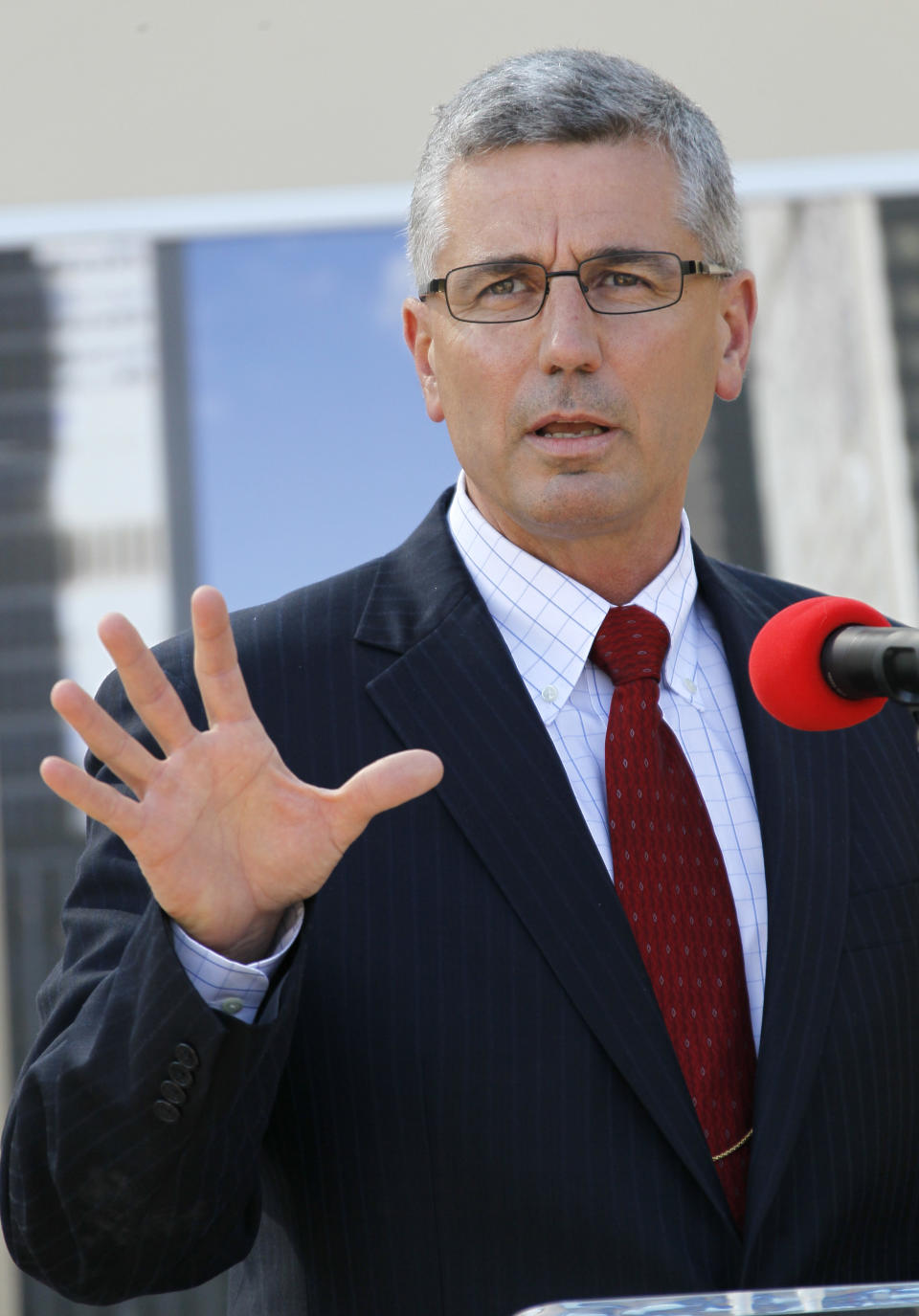 Donnie Smith, CEO and president of Tyson Foods Inc., discusses his company's participation in a pilot program with the National Urban League targeting hunger in Mississippi, Thursday, June 21, 2012, in Jackson, Miss. The program is designed to reduce hunger in Mississippi, one of the poorest states in the nation. (AP Photo/Rogelio V. Solis)