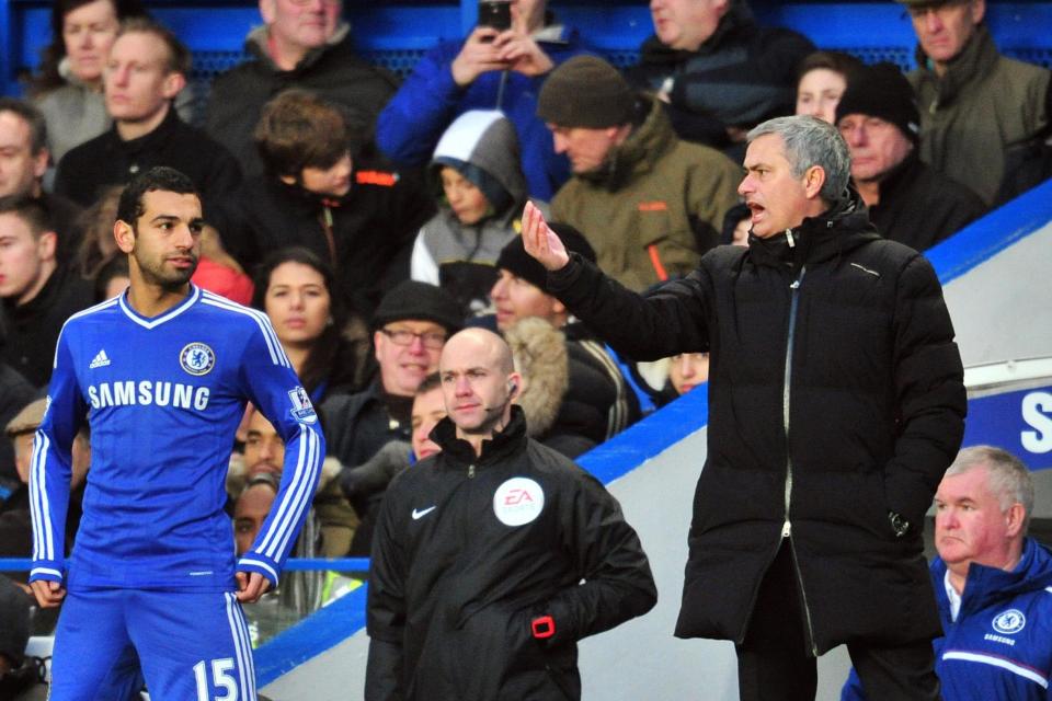 Salah and Mourinho back at Chelsea in 2014: AFP/Getty Images