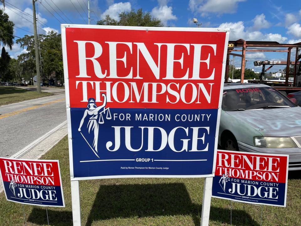 Renee Thompson's campaign signs