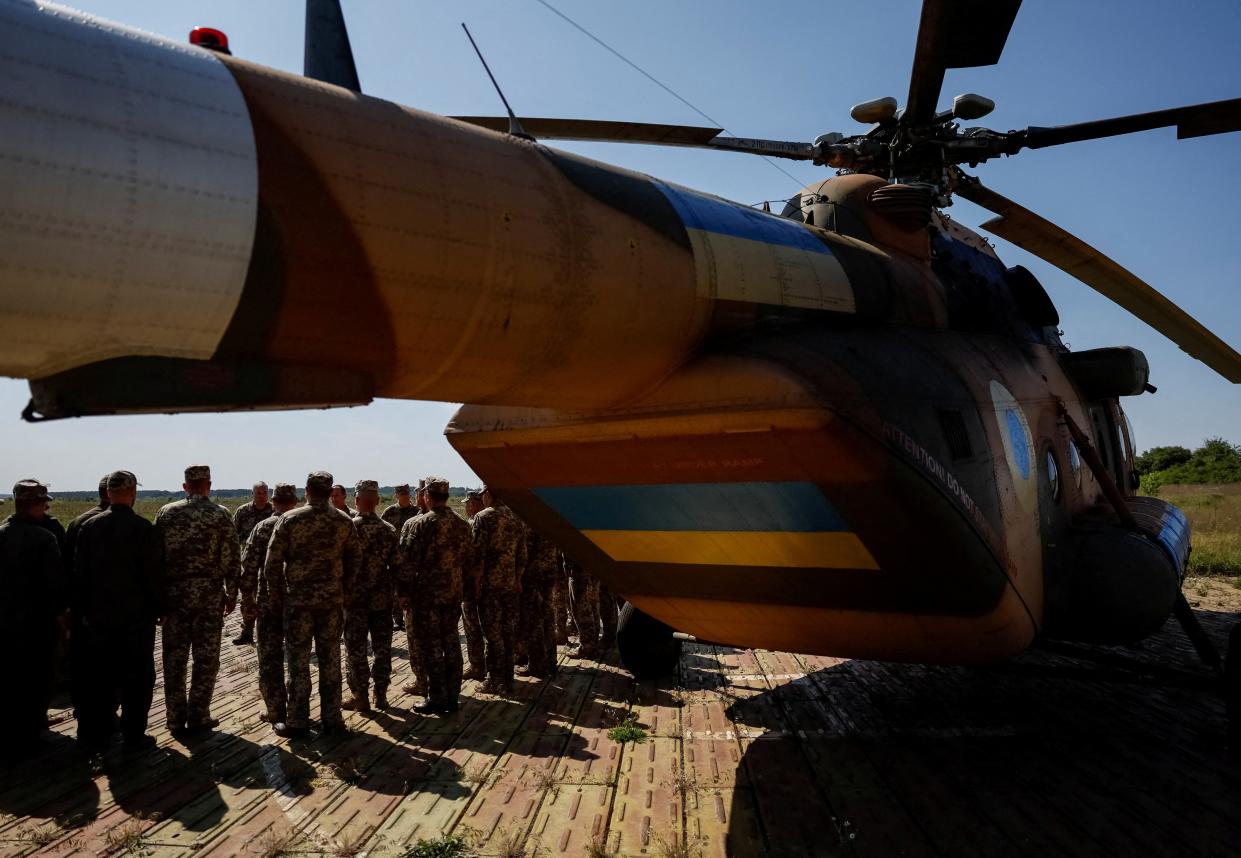 Ukrainian military pilots line up (REUTERS)