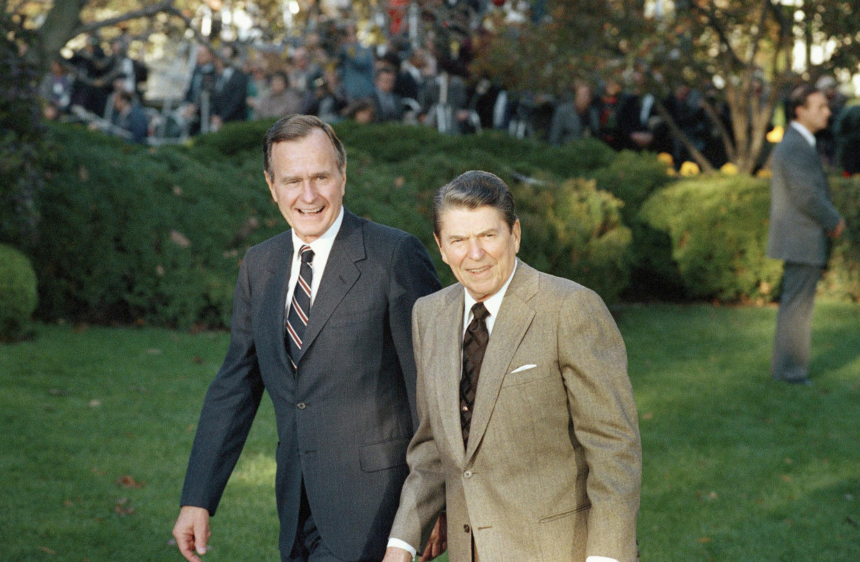 George H.W. Bush promised a "kinder, gentler" presidency than his predecessor, Ronald Reagan, but he cemented the influence of conservative Christian bigotry in his party. (Photo: ASSOCIATED PRESS)