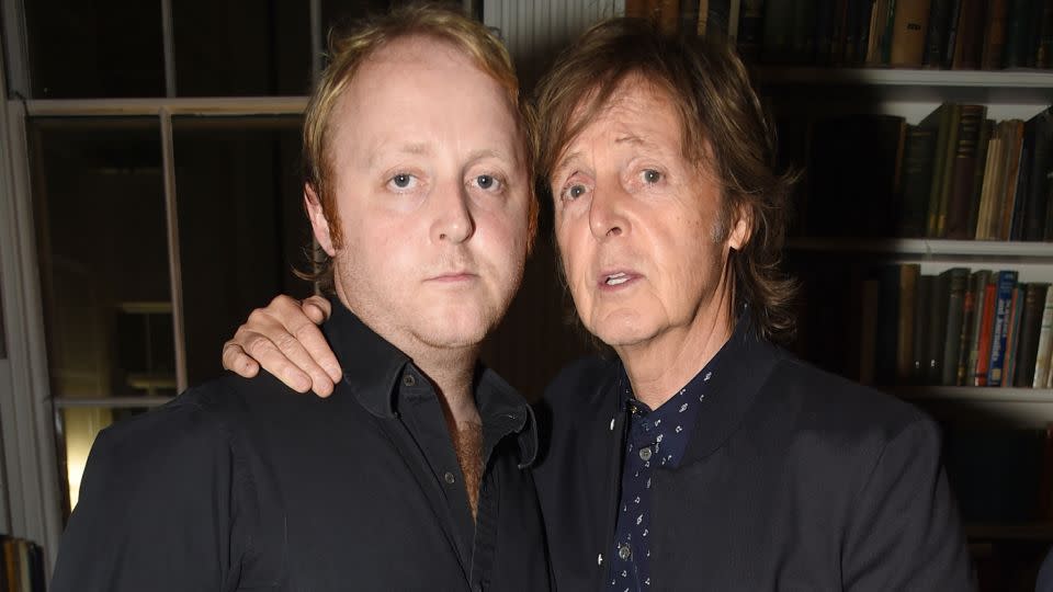 James with his famous father, Paul McCartney, back in 2015 - Richard Young/Shutterstock