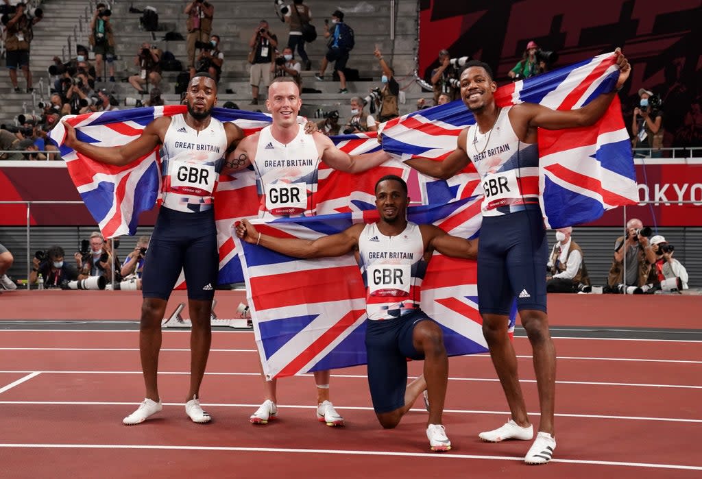 The Tokyo Olympic silver medal stripped from Great Britain’s 4x100m relay team has officially been reallocated to Canada (Martin Rickett/PA) (PA Archive)