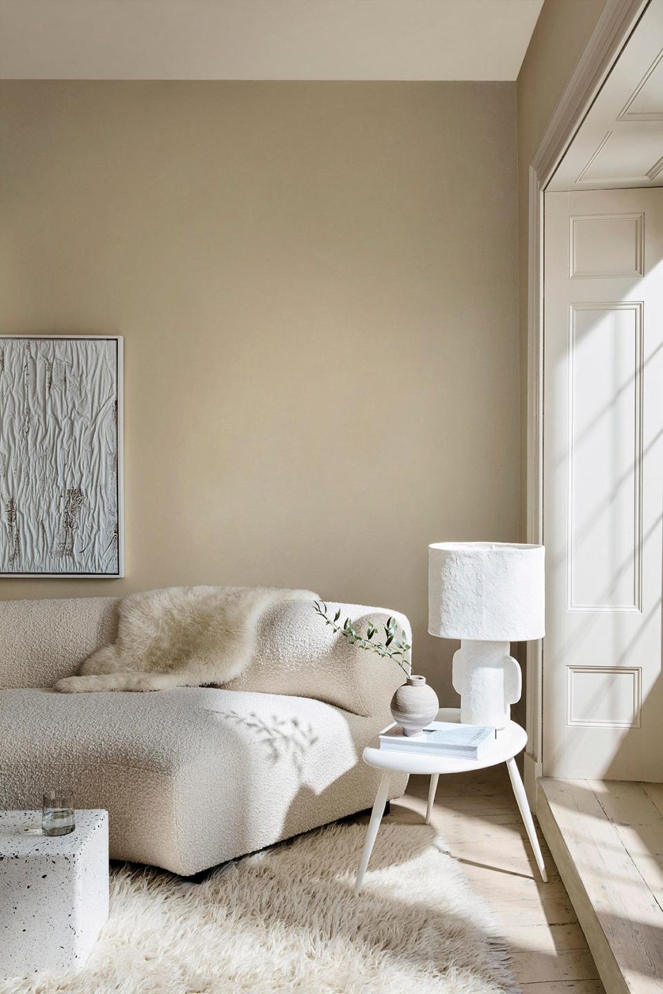 <p>As much as we love a colourful room, there is one colour palette that will never go out of fashion: creamy whites. Once you've painted your walls with a refreshing fix of white, complete the look by picking up a <a href="https://www.housebeautiful.com/uk/decorate/a34834010/boucle/" rel="nofollow noopener" target="_blank" data-ylk="slk:bouclé;elm:context_link;itc:0;sec:content-canvas" class="link ">bouclé</a> sofa. Famous for its fleecy, teddy bear-like appearance, there really is nothing more comforting and cosy. </p><p>Pictured: Walls painted in 'Silent White - Pale' by <a href="https://www.littlegreene.com/silent-white-pale" rel="nofollow noopener" target="_blank" data-ylk="slk:Little Greene;elm:context_link;itc:0;sec:content-canvas" class="link ">Little Greene</a></p>