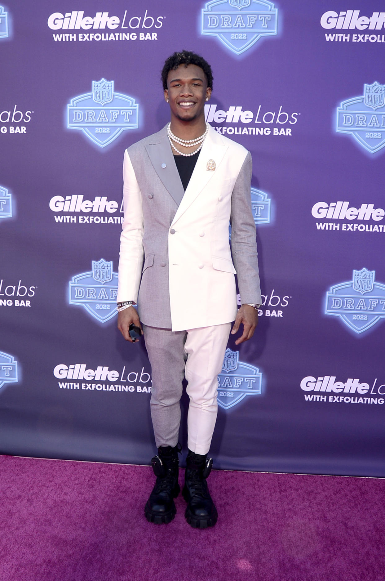 LAS VEGAS, NEVADA - APRIL 28: Garrett Wilson attends the 2022 NFL Draft on April 28, 2022 in Las Vegas, Nevada. (Photo by Mindy Small/Getty Images)