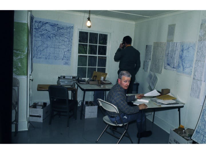 Cooper case agent Farrell, other agents and hundreds of soldiers returned to the drop zone area in southwest Washington to search for the hijacker throughout the spring of 1972. Courtesy: Robert Farrell.