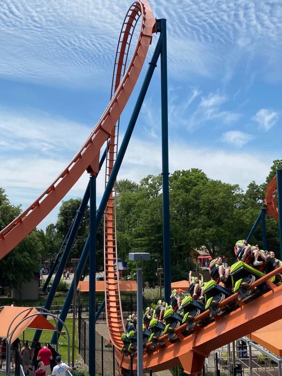 The Rougarou is among nearly 20 roller coasters at Cedar Point in Sandusky along Lake Erie.