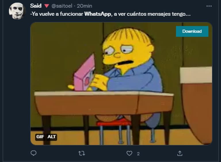 Los Simpson, infaltables en los memes por la caída de WhatsApp