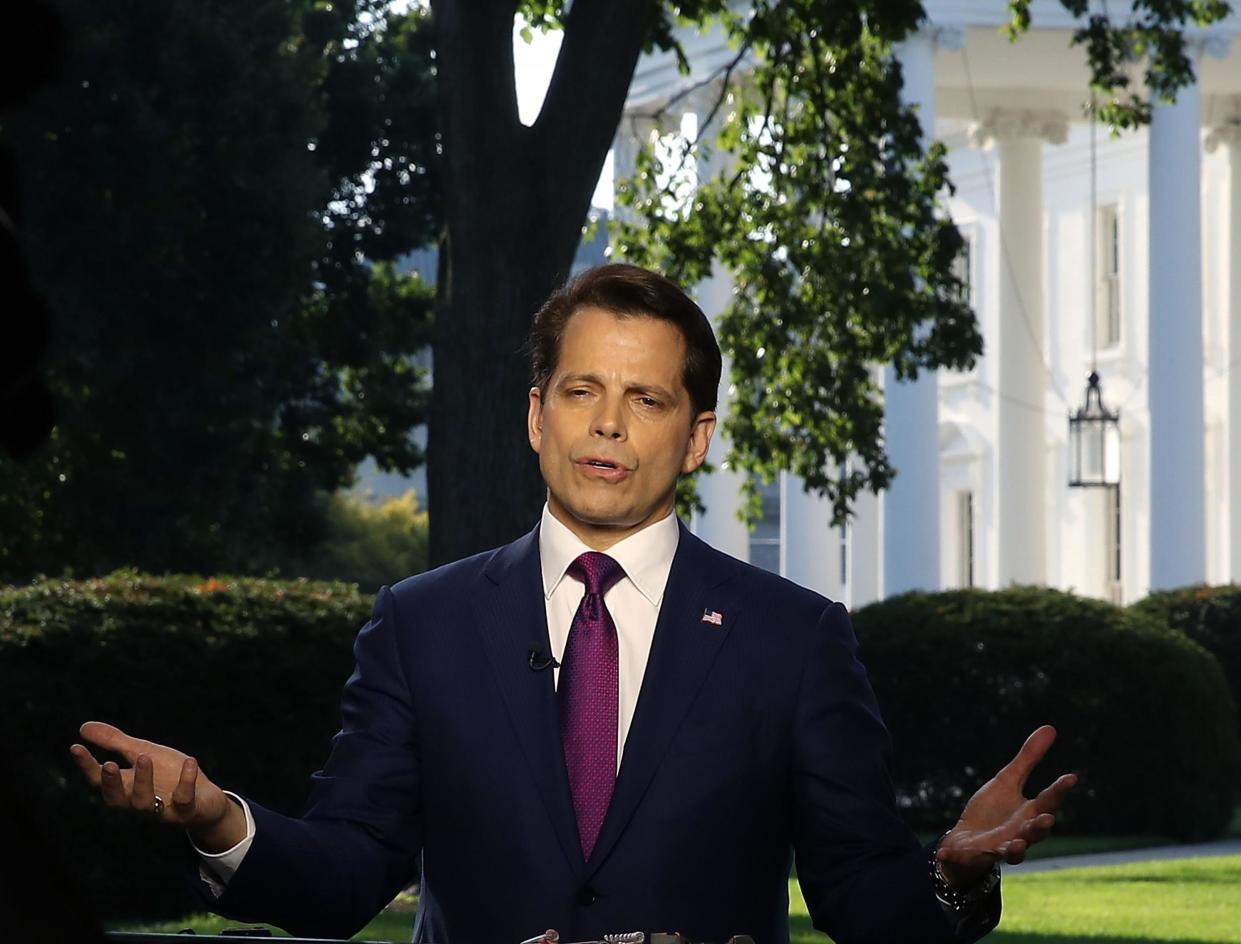 Former White House Communications Director Anthony Scaramucci speaks on a morning television show: Mark Wilson/Getty Images