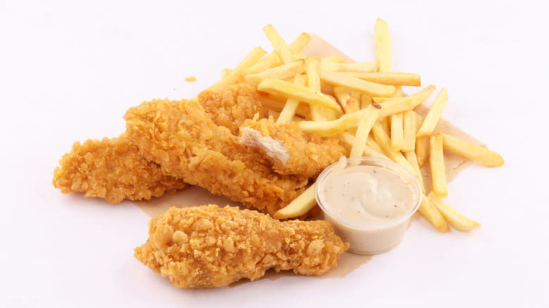 Platter of chicken and fries from Jollibee