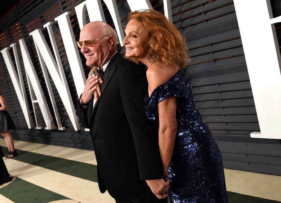 Diane von Furstenberg proposed to Barry Diller after she said no to him numerous times in the past. The designer said in an interview with Oprah that she didn't know what to get him for his birthday so she decided to propose instead. (Getty Images)